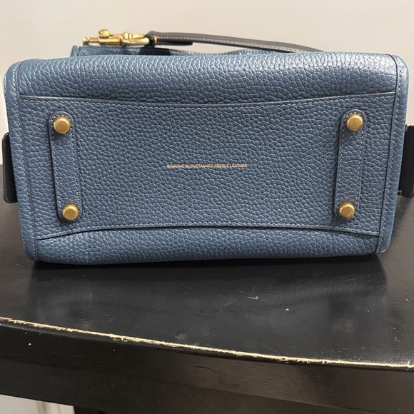 Coach Rogue 25 Regenerative Leather- Navy Blue Satchel with Gold Accents - Picture 7 of 13